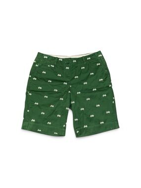 Women’s Talbots Petites Green Embroidered Bicycle Bermuda Shorts - 8P
